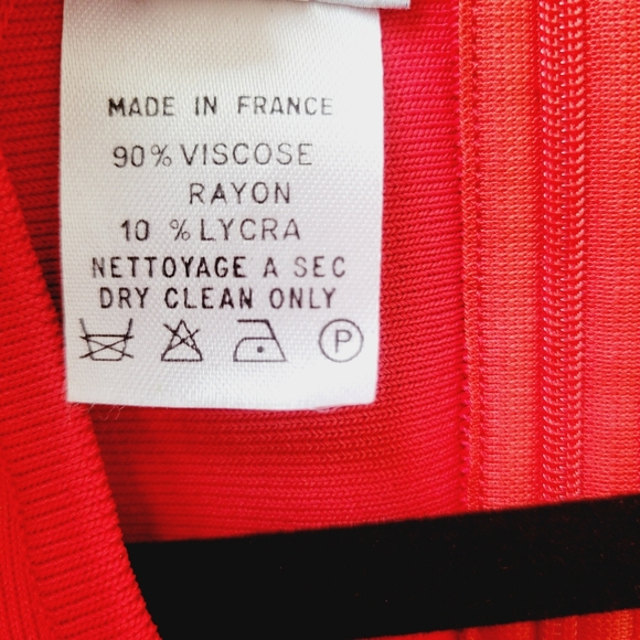 Herve Leger Paris red bandage v neck dress medium - Picture 8 of 8